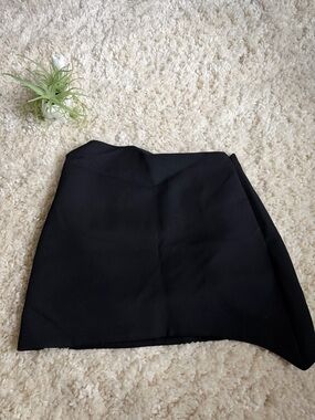 Zara Black asymmetrical, unique, super cute Mini Skirt — Clean A-Line Style